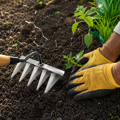 Reeso™ Iron Garden Rake – Heavy-Duty Gardening Weeding Tool