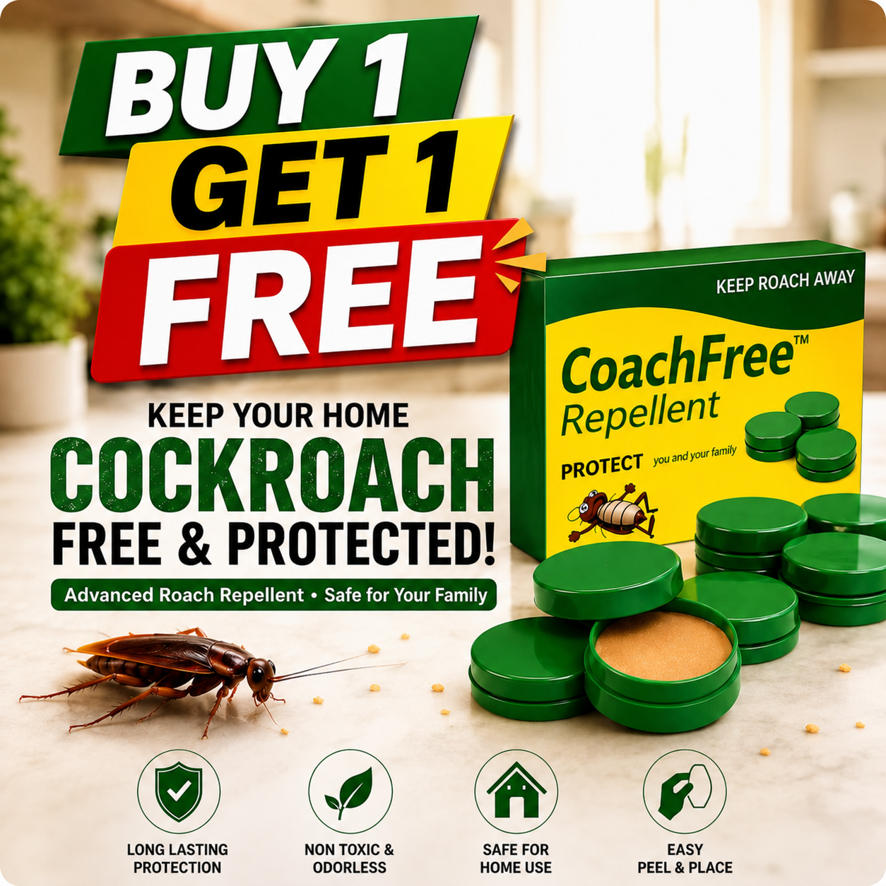 CoachFree™ (Buy 1 get 1 free) – Powerful Cockroach Killer Gel