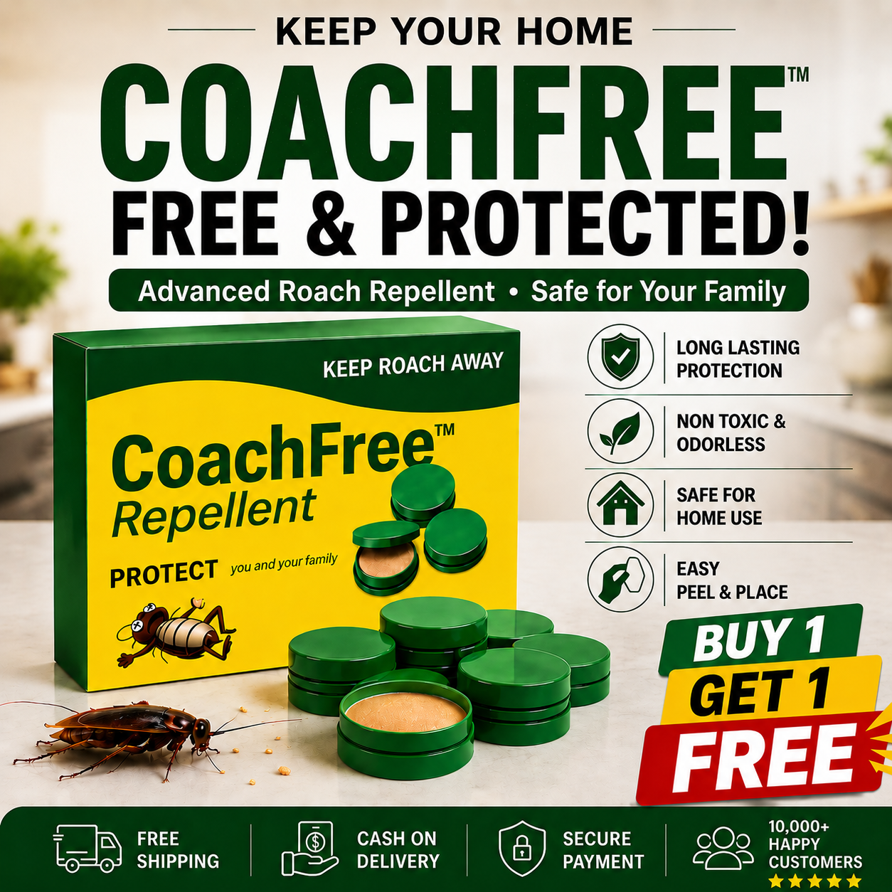 CoachFree™ (Buy 1 get 1 free) – Powerful Cockroach Killer Gel