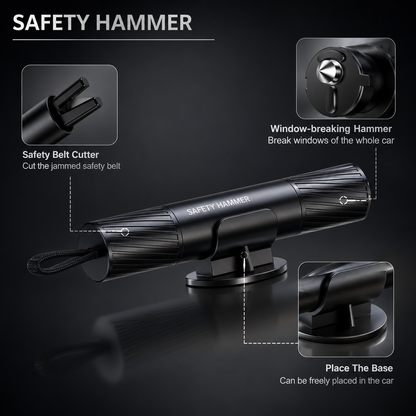 Car Safety Hammer | Emergency Window Breaker & Seat Belt Cutter