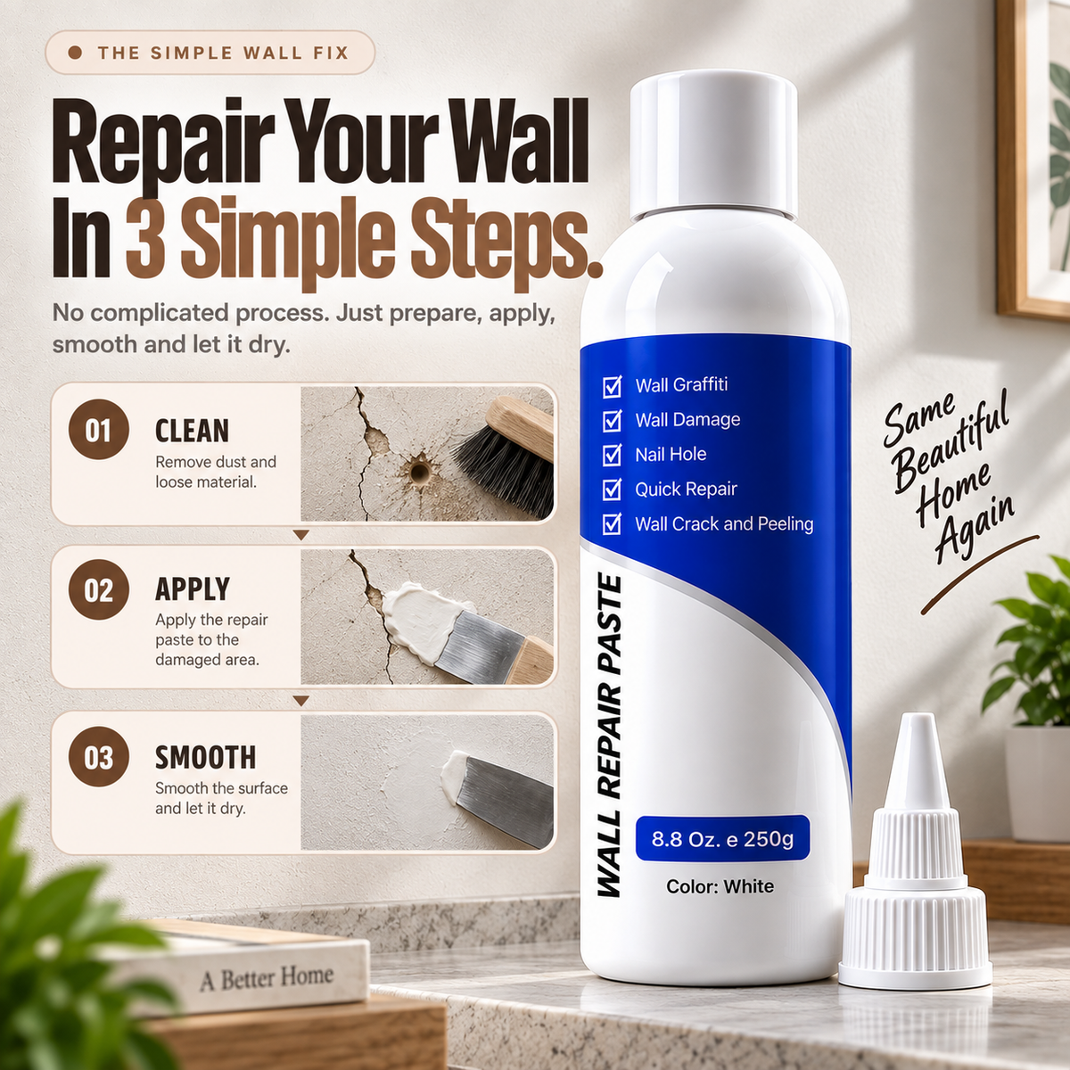 Reeso™ WallFix Pro Crack Repair Paste (Pack of 2)