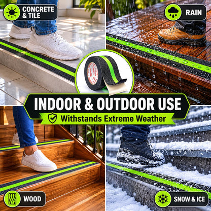Green Stripe Anti Slip Grip Tape - 5 Mtr (Pack of 2)